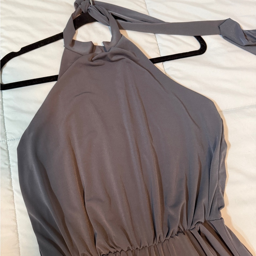 Annabelle Charcoal Halter Jumpsuit